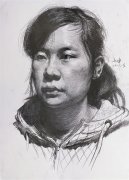 北京畫室素描頭像微胖女士范畫賞